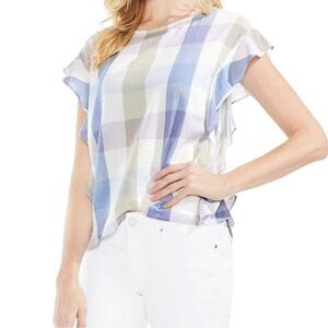 Vince Camuto Ruffled Short Sleeve Top Sz M